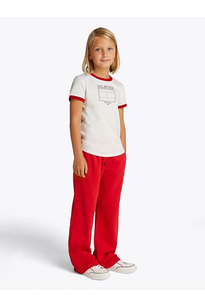 Tommy Hilfiger Girls White Flag Slim T-Shirt