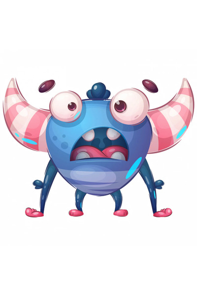 INOVATIX Set de 8 piese, autocolant monstru cu ochi mari și coarne, INOVATIX®. 6 cm