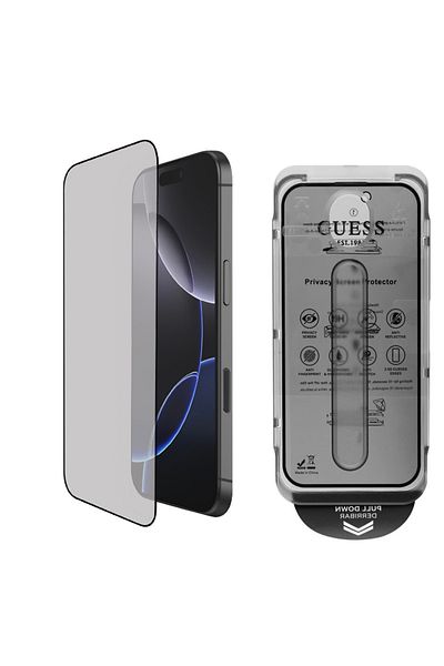 Guess Folie for iPhone 16 Pro - Guess Privacy 2.5D Outline (GUTGP16LBOKGCIP) - Black