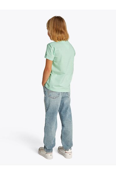 Tommy Hilfiger Tommy Hilfiger Girls Dew Green Varsity Crew Neck T-Shirt