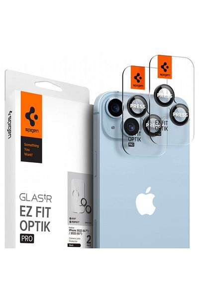 Spigen Camera Film for iPhone 14 / iPhone 14 Plus (set of 2) - Spigen Glas.tR Optik EZ Fit Pro - Black