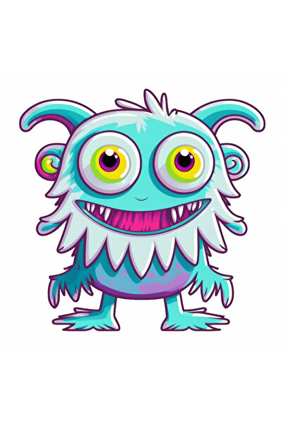 INOVATIX Set de 8 autocolante Monstrul Fericirii, INOVATIX®. 6 cm