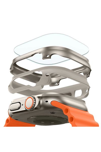 ESR Case for Apple Watch Ultra / Ultra 2 + 2 x Foil - ESR Armorite Protection Set - Titanium