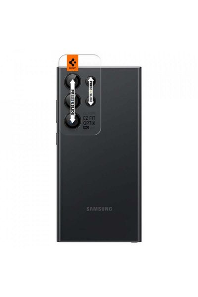 Spigen Camera Film for Samsung Galaxy S24 Ultra (set of 2) - Spigen Glas.tR Optik EZ Fit Pro - Black