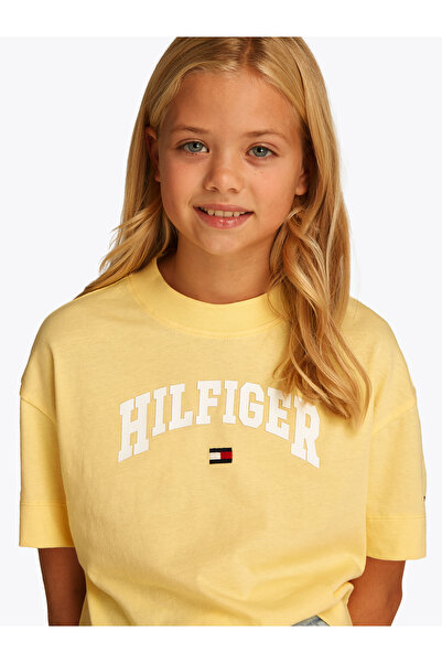 Tommy Hilfiger Tommy Hilfiger Girls Citronella Varsity Logo Melange T-Shirt