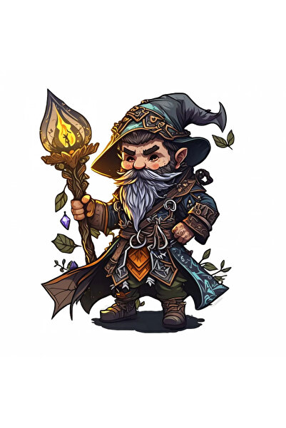 INOVATIX Σετ 8 τεμαχίων, Αυτοκόλλητο Νάνος μάγος με φακό, INOVATIX®. 6 εκ.