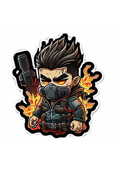 INOVATIX Set de 8 piese, autocolant Cyber ​​Fighter cu mască și aruncător de ...