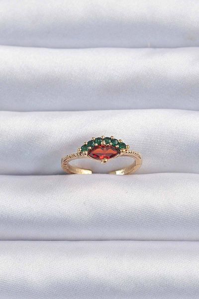Skygo Gold Colored Brass Zircon Cubic Zirconia Adjustable Ring - Tj-Byk3295