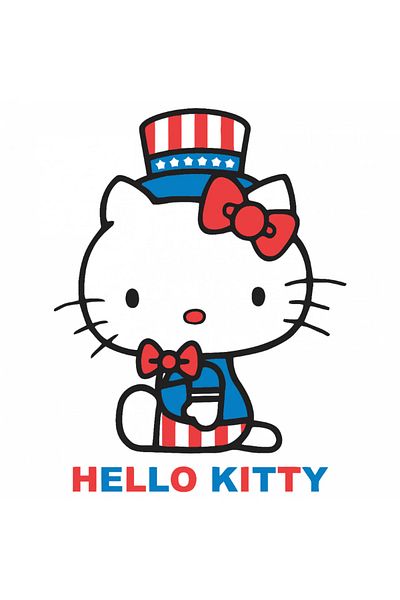 INOVATIX Set de 8 piese, autocolant Hello Kitty Președintele Americii, INOVATIX®. 6 cm