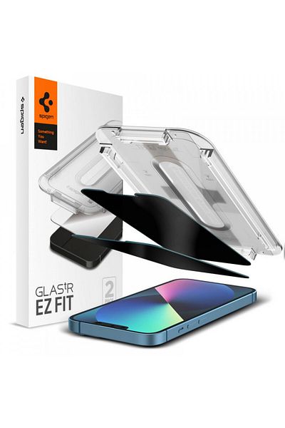 Spigen IPhone 13 / iPhone 13 Pro / iPhone 14 (set of 2) - Spigen Glas.tR EZ FIT Privacy - Clear