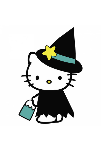 INOVATIX Set de 8 autocolante Hello Kitty Halloween, INOVATIX®. 6 cm