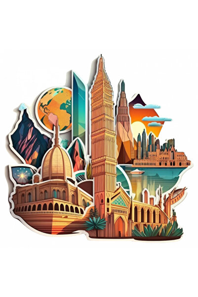 INOVATIX Σετ 8 τεμαχίων, Αυτοκόλλητα Στοιχεία με σύμβολα από τις πρωτεύουσες ...