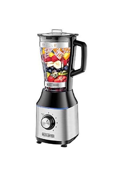 Black&Decker 00W Premium Blender with Glass Jar Silver and Black 1.75 Liter