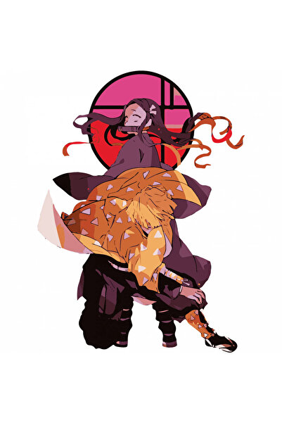 INOVATIX Set 8 piese, Sticker Nezuko Kamado Kimetsu no Yaiba anime, INOVATIX®. 6 cm