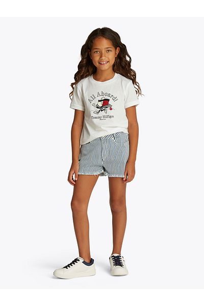 Tommy Hilfiger Girls White Flag Character T-Shirt