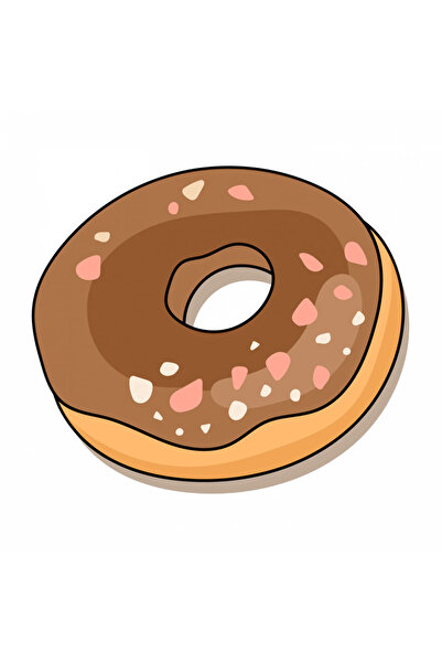 INOVATIX Set de 8 autocolante cu gogoașă de ciocolată, INOVATIX®. 6 cm