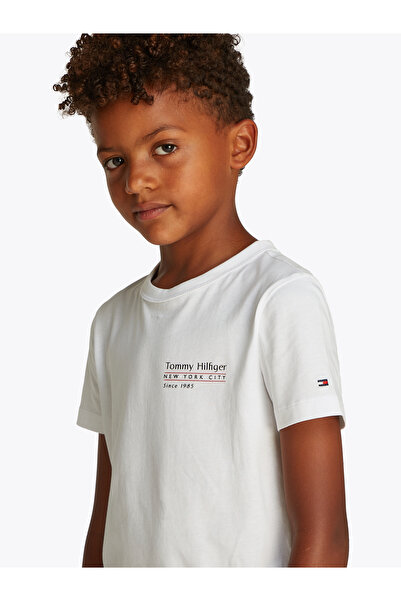 Tommy Hilfiger Boys White Flag Character Back Logo T-Shirt