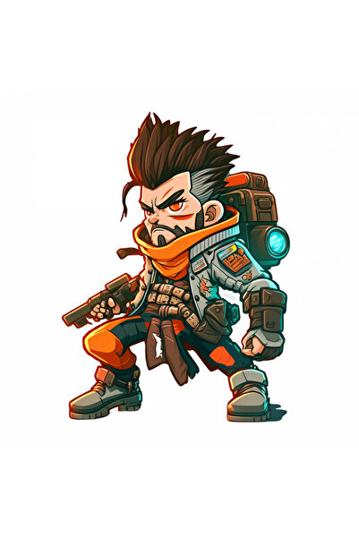 INOVATIX Set de 8 autocolante cu personajul Street Fighter, INOVATIX®. 6 cm