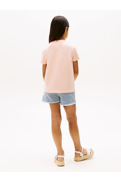 Tommy Hilfiger Tommy Hilfiger Girls Coral Ice Varsity Crew Neck T-Shirt