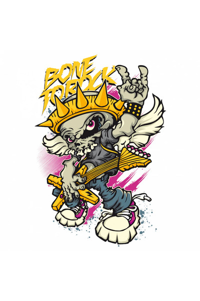 INOVATIX Set de 8 piese, autocolant Bone to rock, INOVATIX®. 6 cm