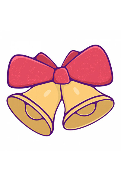 INOVATIX Set de 8 autocolante cu clopoței de Crăciun, INOVATIX®. 6 cm