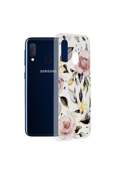 Techsuit Case for Samsung Galaxy A20e - Techsuit Marble Series - Chloe White
