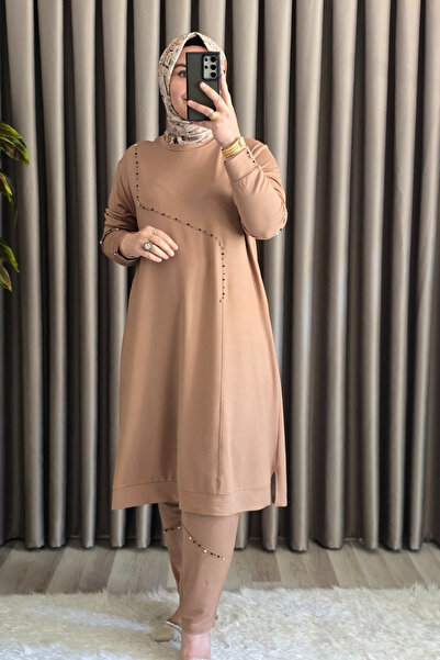 Elmas Tesettür Îmbrăcăminte pentru femei Hidžab Set dublu de mărime mare cu p...