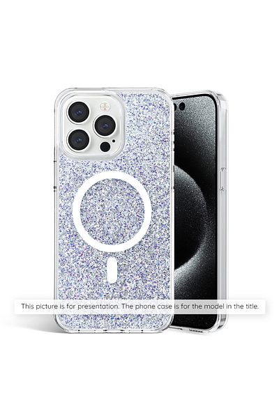 Techsuit Case for iPhone 15 - Techsuit Sparkly Glitter MagSafe - White