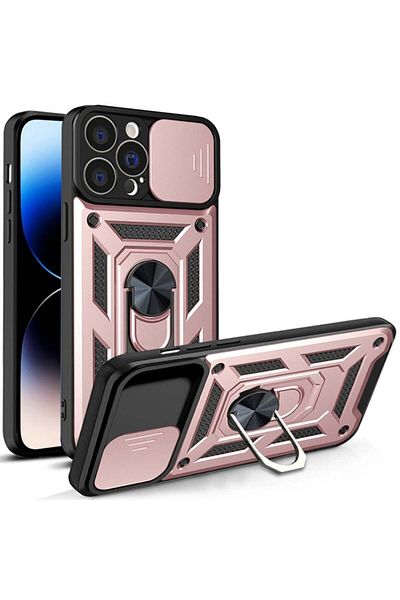 Techsuit Husă pentru iPhone 14 Pro - Seria Techsuit CamShield - Auriu roz