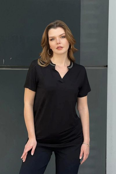 aytemas Blouse with Stone Detail on the Collar