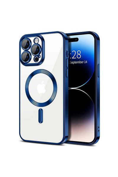 Techsuit Husă pentru iPhone 14 Pro Max - Techsuit Luxury Crystal MagSafe - Albastru intens