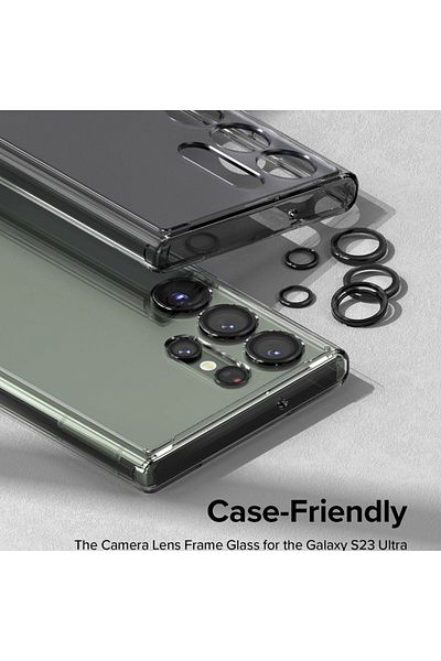 Ringke Camera Film for Samsung Galaxy S23 Ultra - Ringke Camera Lens Frame Glass - Black