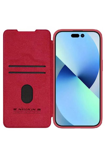 Nillkin IPhone 15 Plus Case - Nillkin QIN Leather Case - Red