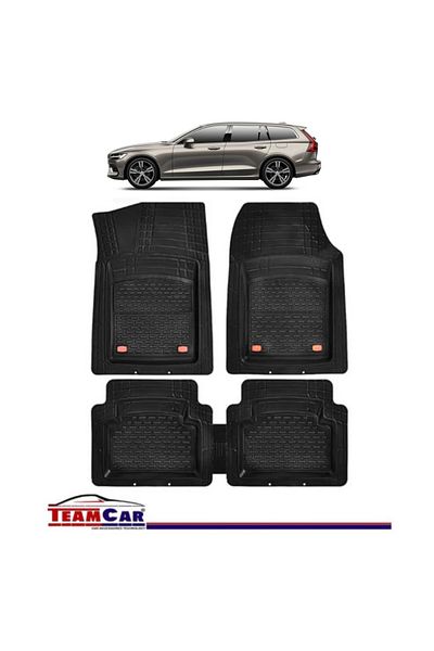 TEAMCAR Covorașe auto tip tavă compatibile cu Volvo V60 Mk2 (2018) - Estate