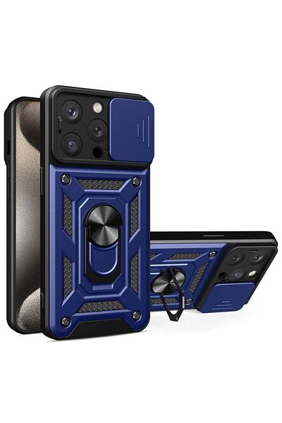 Techsuit Husă pentru iPhone 15 Pro Max - Seria Techsuit CamShield - Albastră