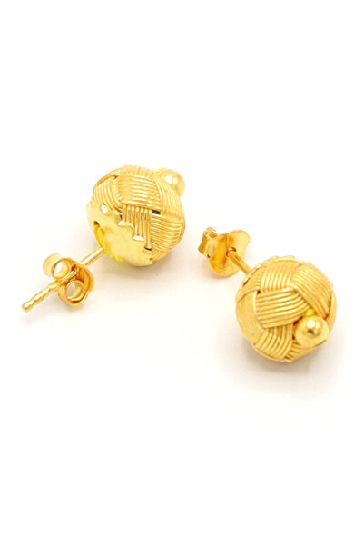 Midyat Nurtaş Gümüş Top Model Altın Kaplama 1000 Ayar Kazaziye Gümüş Kadın Kü...