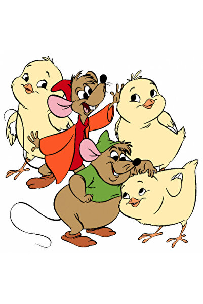 INOVATIX Σετ 8 τεμαχίων, Αυτοκόλλητο Σταχτοπούτας με τον Jaq και τον Gus να π...