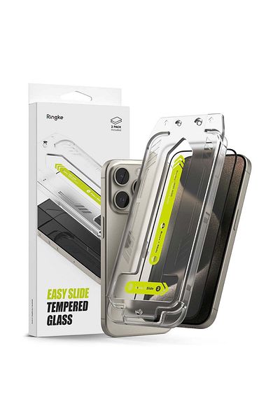 Ringke Foil for iPhone 15 Pro (set of 2) - Ringke Easy Slide Tempered Glass - Clear