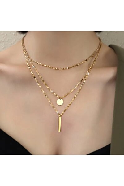 Feron accessories قلادة نسائية مستديرة بسيطة مطرزة TM5858