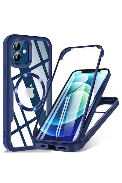Techsuit Carcasă iPhone 12 + Folie - Techsuit ColorVerse 360 ​​MagSafe Series - Albastră