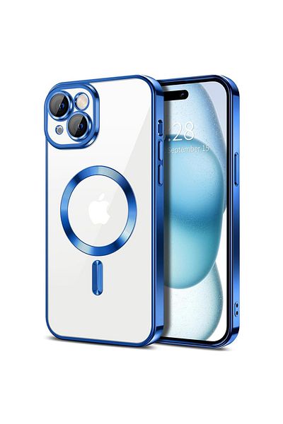 Techsuit Carcasă pentru iPhone 15 - Techsuit Luxury Crystal MagSafe - Albastru intens