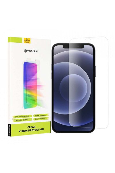 Techsuit Screen Protector for iPhone 12 / iPhone 12 Pro - Techsuit Clear Vision Glass - Transparent