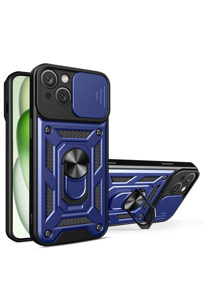 Techsuit Husă pentru iPhone 15 Plus - Seria Techsuit CamShield - Albastră