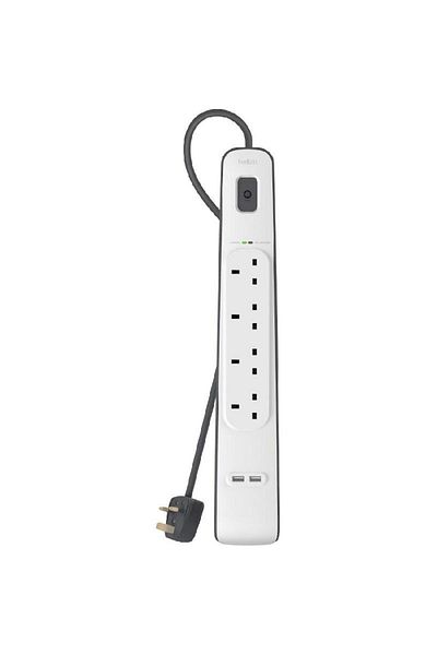 Belkin واقي من زيادة التيار + شاحن USB 4 منافذ؛ 2 منفذ USB 2.00 متر (6.56 قدم)