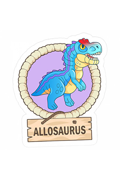 INOVATIX Set de 8 piese, autocolant dinozaur Allosaurus, INOVATIX®. 6 cm