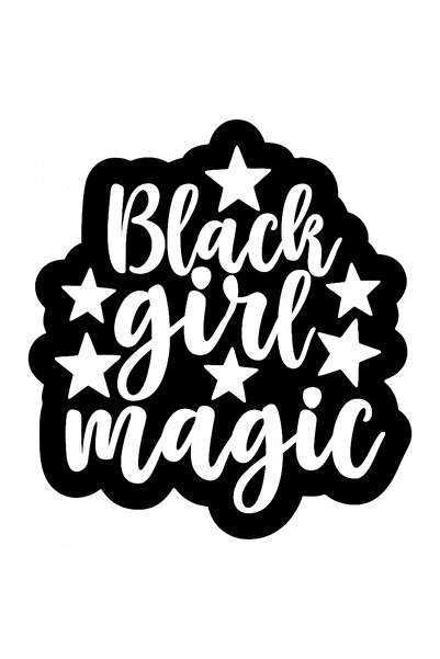 INOVATIX Set de 8 piese, autocolant Black girl magic logo, INOVATIX®. 6 cm
