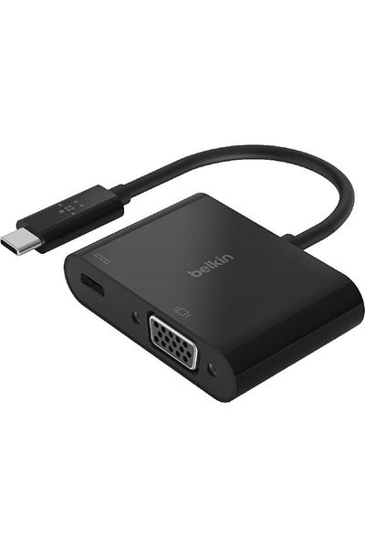 Belkin USB-C to VGA with 60 Watts USB-C PD Pass through Port Adapter