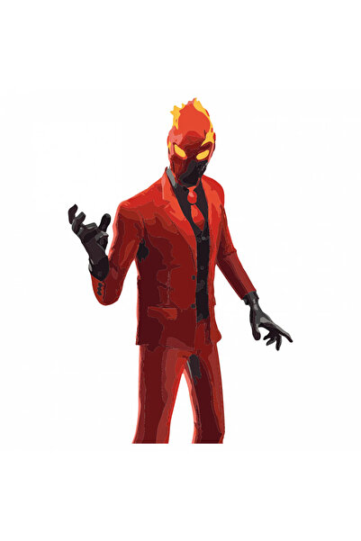 INOVATIX Set de 8 piese, Autocolant Contum Fortnite Inferno, INOVATIX®. 6 cm