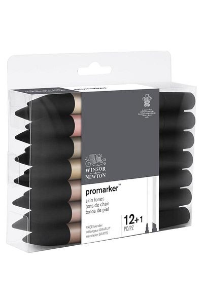 Winsor Newton ProMarker Skin Tones (12 Colors) Graphic Art Marker