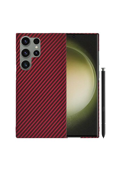 Techsuit Samsung Galaxy S23 Ultra Case - Techsuit Carbonite FiberShell - Red